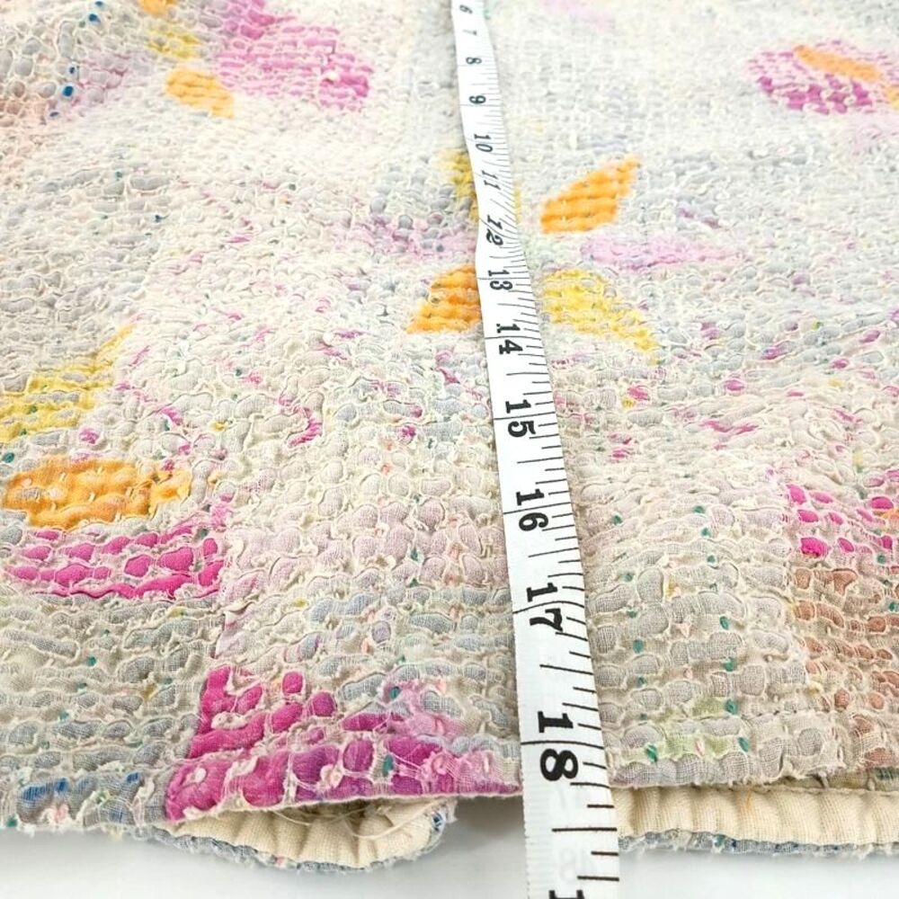 Reversible Kantha Quilted Patchwork Cropped Jacket Handmade Boho Wearable Art - Picture 13 of 14